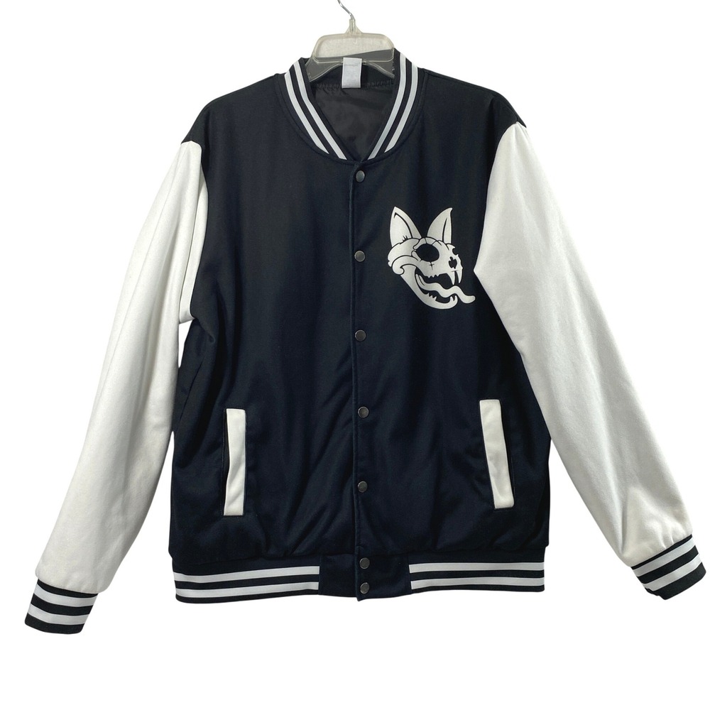 Lovejoy Varsity Jacket Unisex Medium Pebble Brain Band Merch Black White Indie